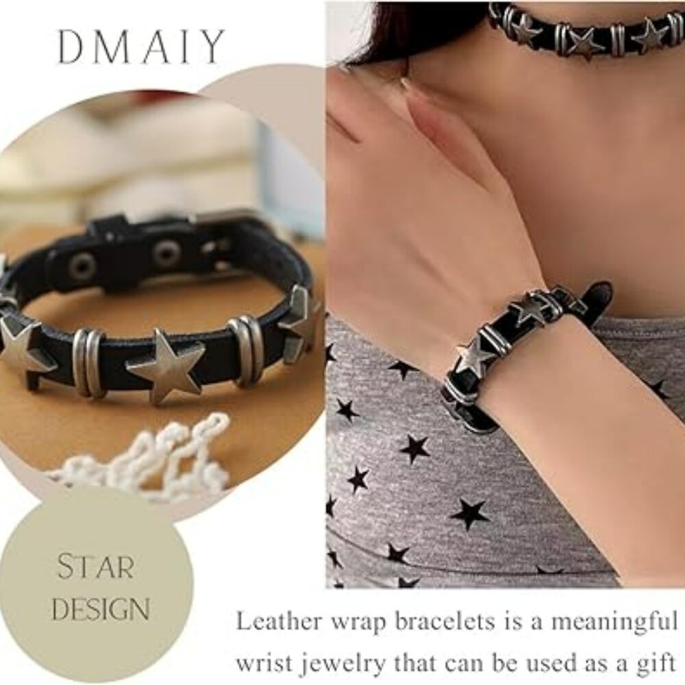Goth Punk Bracelets Rhinestone Studded Bracelet Gothic Rock Bracelets Black